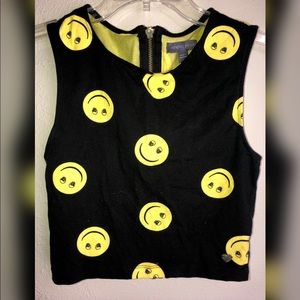 Twisted smiley crop top